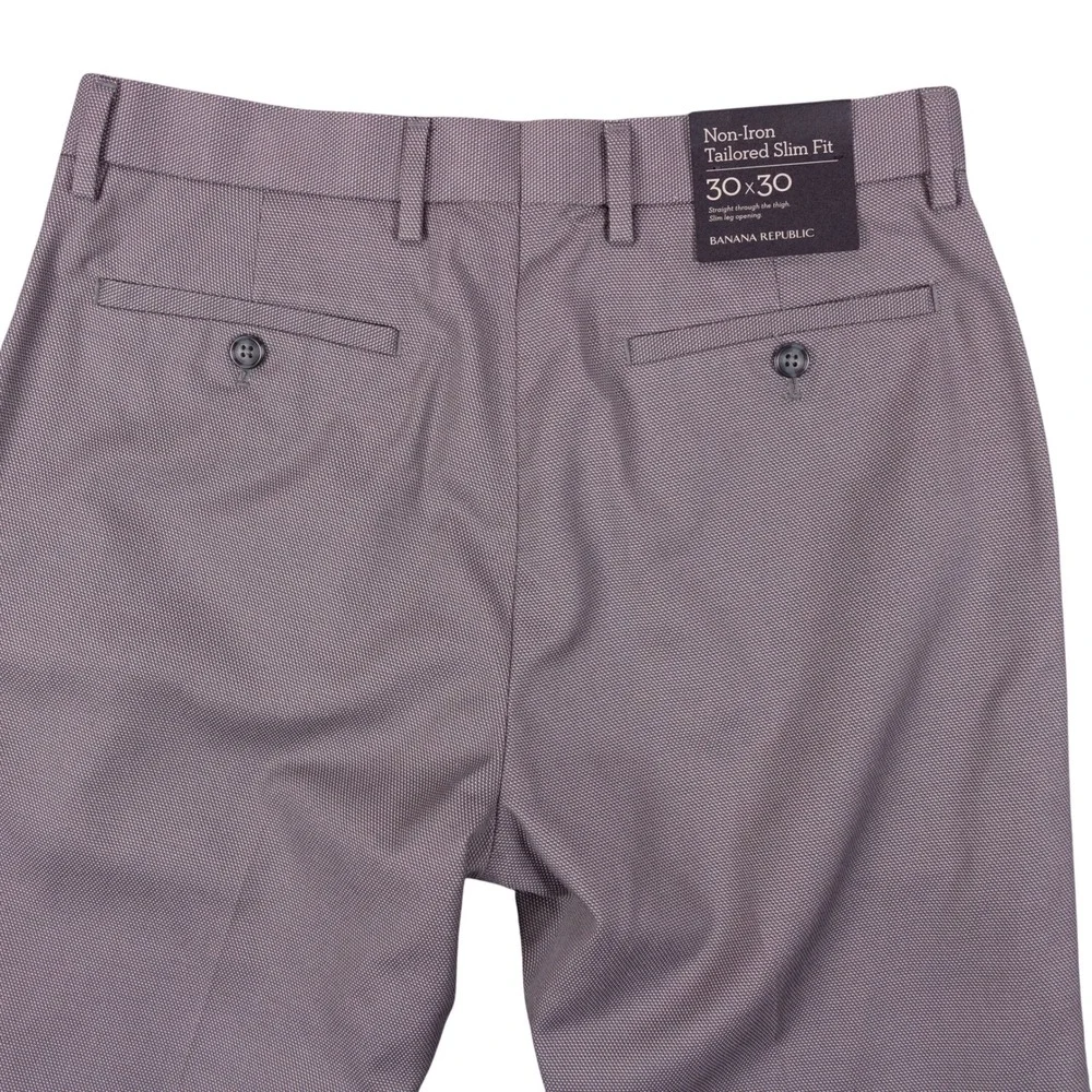 NWT Banana Republic Dress Pants Tailored Slim Fit Mens 30x30 Gray Cotton